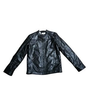 LJYH Size 13/14 Kids Black Leather Jacket